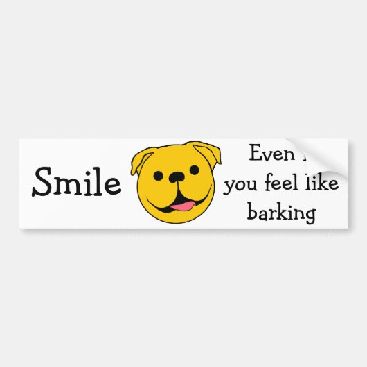 Happy Face Dog Bumpersticker (Voorkant)