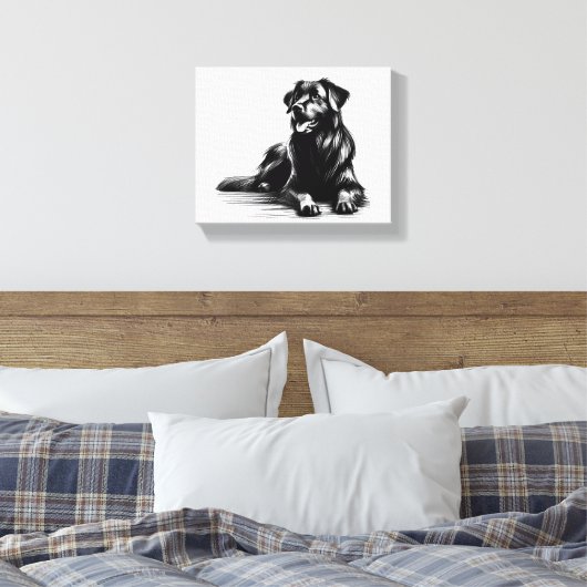 Happy Face Dog Canvas Afdruk (Insitu (Slaapkamer))