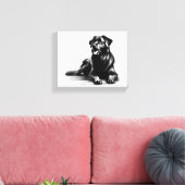 Happy Face Dog Canvas Afdruk (Insitu (Woonkamer))