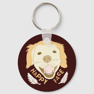 Happy Face Dog Doodle Art Sleutelhanger