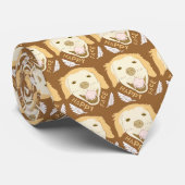 Happy Face Dog Doodle Art Stropdas (Opgerold)