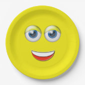 Happy Face Emoji Papieren Bordje (Voorkant)