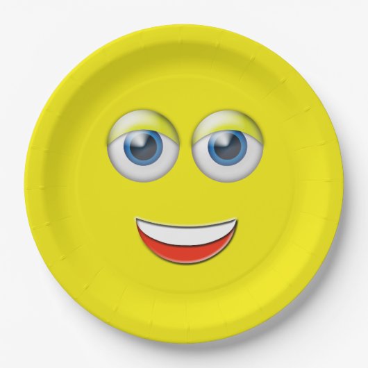 Happy Face Emoji Papieren Bordje (Voorkant)