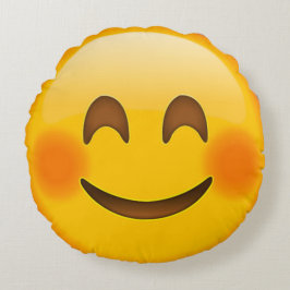 Happy Face Emoji Rond Kussen