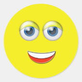 Happy Face Emoji Ronde Sticker (Voorkant)