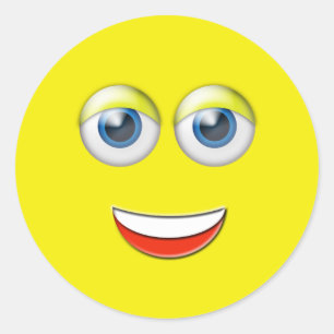Happy Face Emoji Ronde Sticker
