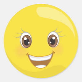Happy Face Emoji-Stickers Ronde Sticker