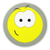 Happy Face Emoticon Keramische Knop (Voorkant)