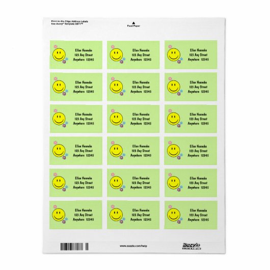 Happy Face Etiket (Full Sheet)