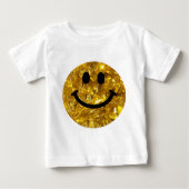 Happy Face Faux Sparkly Gold Bling - Matte sparkle (Voorkant)