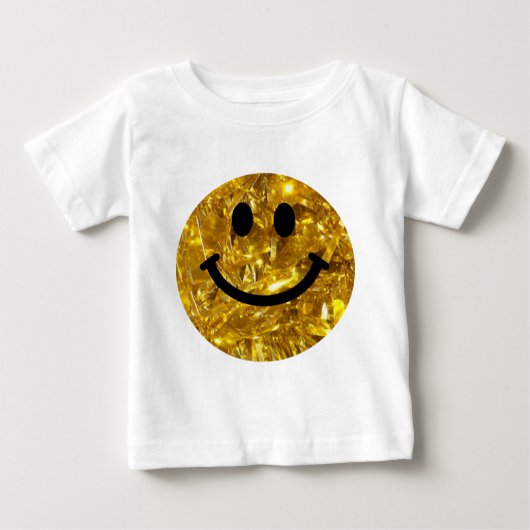 Happy Face Faux Sparkly Gold Bling - Matte sparkle (Voorkant)