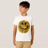Happy Face Faux Sparkly Gold Bling - Matte sparkle T-shirt (Voorkant volledig)