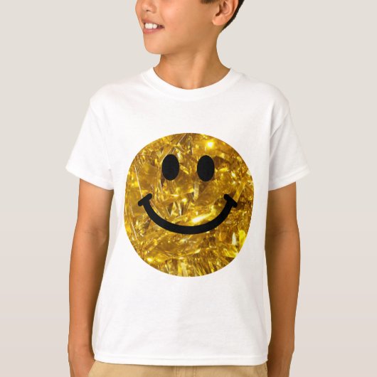Happy Face Faux Sparkly Gold Bling - Matte sparkle T-shirt (Voorkant)