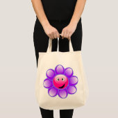 Happy Face Flower canvas tas (Voorkant (product))