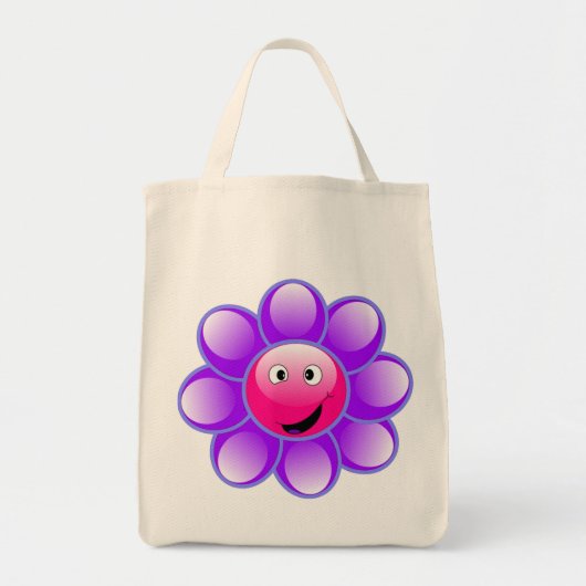 Happy Face Flower canvas tas (Voorkant)