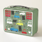 Happy Face Foto/Naam Kinder auto's doosMetal Lunch (Achterkant)