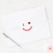 Happy Face Gepersonaliseerd Ik hoor iedereen Hart Sticker (Envelop)