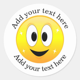 Happy Face Gepersonaliseerd Ronde Sticker