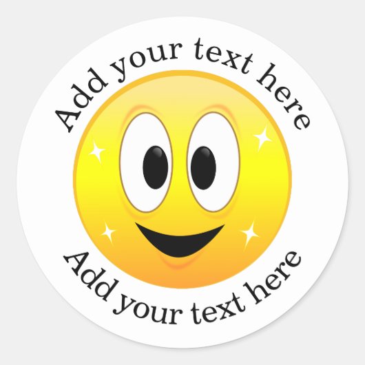 Happy Face Gepersonaliseerd Ronde Sticker (Voorkant)