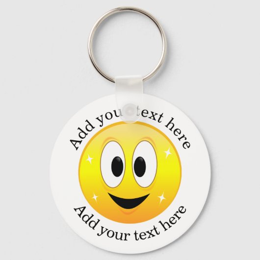 Happy Face Gepersonaliseerd Sleutelhanger (Voorkant)