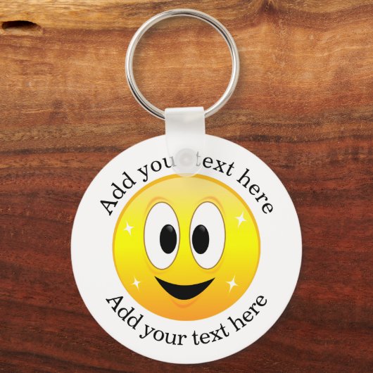 Happy Face Gepersonaliseerd Sleutelhanger (Voorkant)