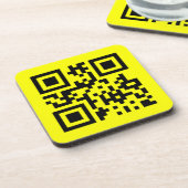☺ Happy Face glimlachend Emoji — QR-code Bier Onderzetter (Linkerzijde)