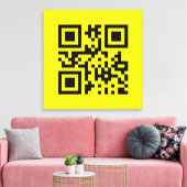 ☺ Happy Face glimlachend Emoji — QR-code Canvas Afdruk (Insitu (Woonkamer))