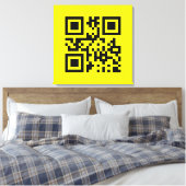 ☺ Happy Face glimlachend Emoji — QR-code Canvas Afdruk (Insitu (Slaapkamer))
