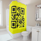 ☺ Happy Face glimlachend Emoji — QR-code Douchegordijn (In situ)