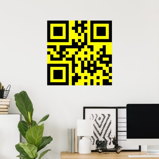 ☺ Happy Face glimlachend Emoji — QR-code Poster (Thuiskantoor)