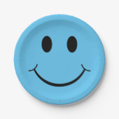 Happy Face Graphic | Blauw Papieren Bordje (Voorkant)