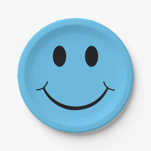 Happy Face Graphic | Blauw Papieren Bordje (Voorkant)