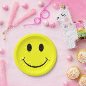 Happy Face Graphic | Geel Papieren Bordje (Feest)