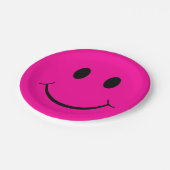 Happy Face Graphic | Neon Pink Papieren Bordje (Gekanteld)