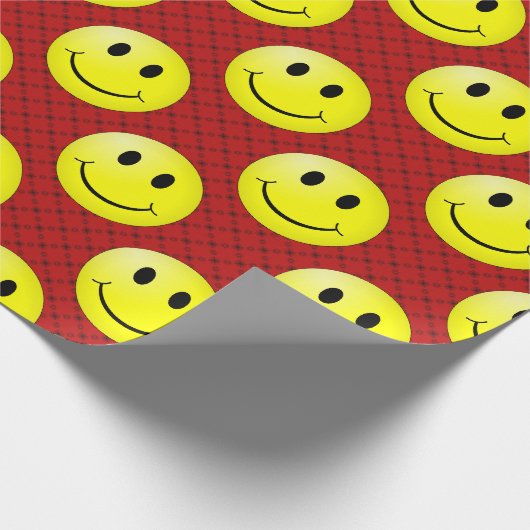Happy Face Graphic Pattern Cadeaupapier (Hoek)