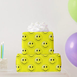 Happy Face Graphic Pattern Cadeaupapier