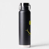Happy Face Graphic Personalize Black Waterfles (Voorkant)