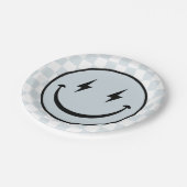 Happy Face Groovy Blue Boy Verjaardag Papieren Bordje (Gekanteld)