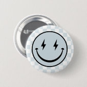 Happy Face Groovy Blue Boy Verjaardag Ronde Button 5,7 Cm (Voorkant /achterkant)