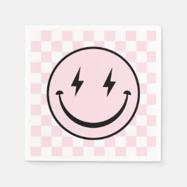 Happy Face Groovy Roze Meisje Verjaardag Servetten