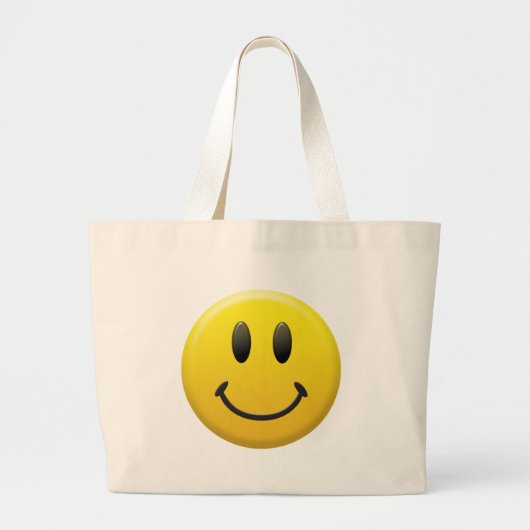 Happy Face Grote Tote Bag (Voorkant)