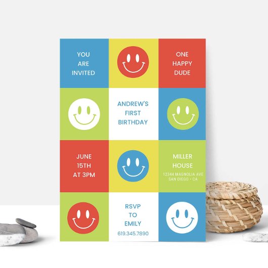 HAPPY FACE · HAPPY DUDE UITNODIGING