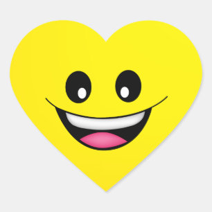 Happy Face Hart Sticker