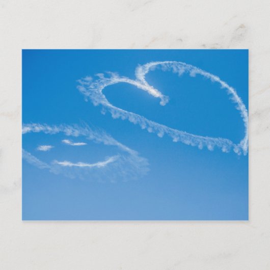 Happy Face & Heart Blue Skies Briefkaart (Voorkant)