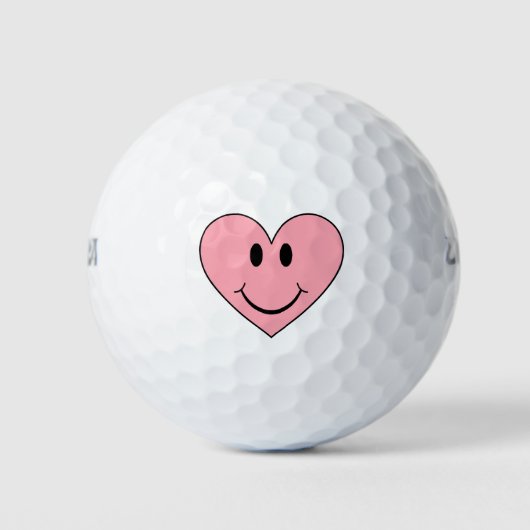 Happy Face Heart Golfballen (Voorkant)