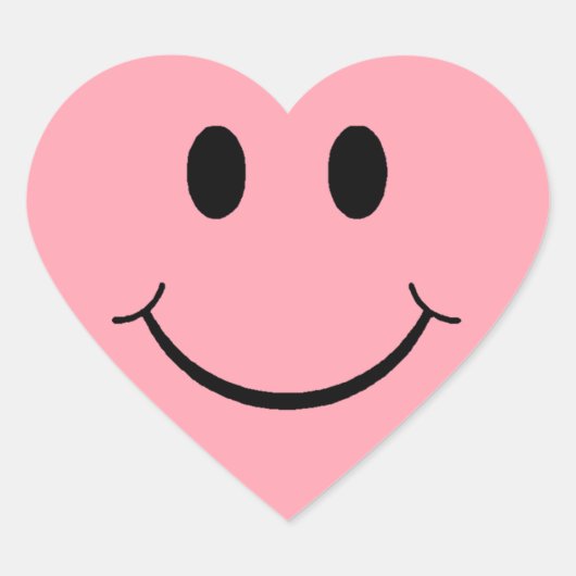 Happy Face Heart Hart Sticker (Voorkant)