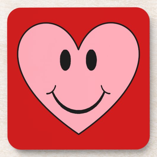 Happy Face Heart Onderzetter (Voorkant)