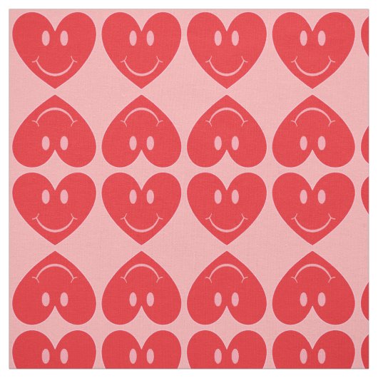 Happy Face Heart Stof (Swatch)