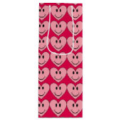 Happy Face Heart Wijn Cadeautas (Voorkant)