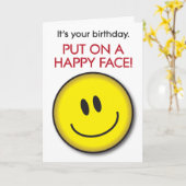 Happy Face Humorous Birthday Kaart (Gele Bloem)